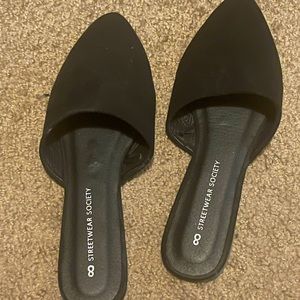 Black slide on shoes. Only worn once.
